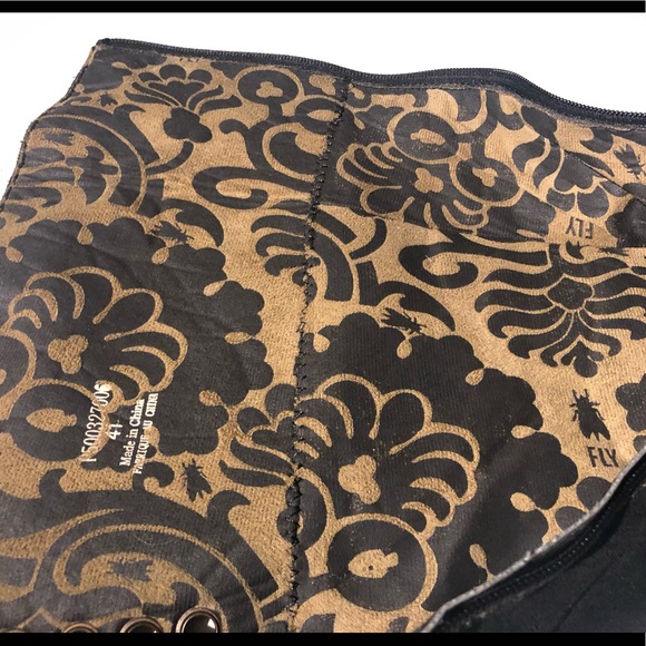 FLY London Yust Tall Oil Suede Leather Wedge Boots - Picture 4 of 10